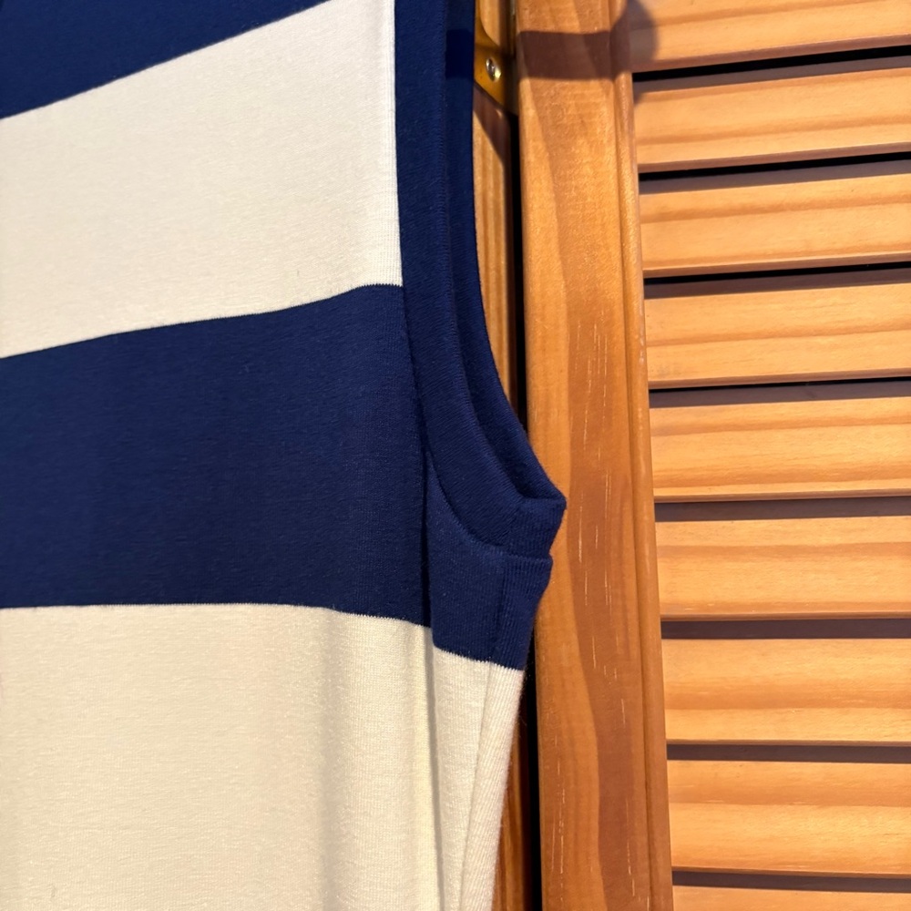Ralph Lauren Polo Navy and White Maxi Striped Dress Medium Nautical resort - Picture 6 of 9